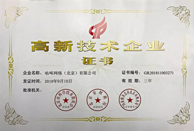 咚咚智能荣膺国家级“高新技术企业”认定，引领网路科技领域技术开发新浪潮